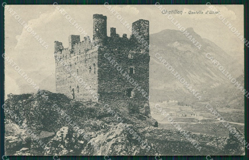 Aosta Chatillon Castello d'Ussel cartolina MT3005 – fronte