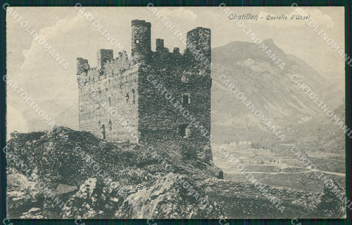 Aosta Chatillon Castello d'Ussel cartolina MT3005 – fronte