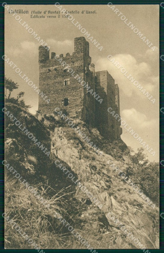 Aosta Chatillon Castello d'Ussel cartolina MT3006 – fronte