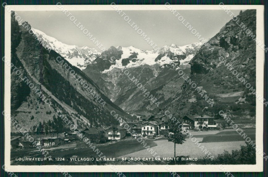 Aosta Courmayeur La Saxe Catena Monte Bianco Foto cartolina MT3015 – fronte