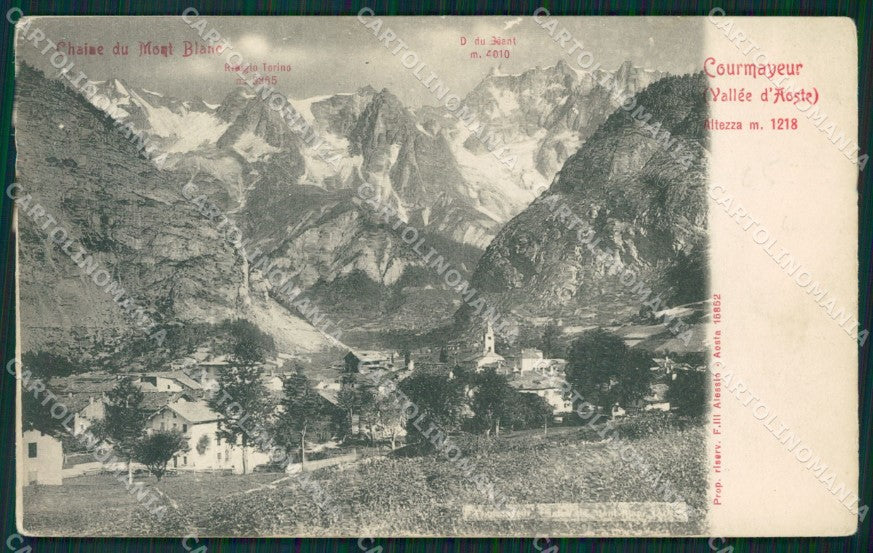 Aosta Courmayeur Catena Monte Bianco cartolina MT3018 – fronte