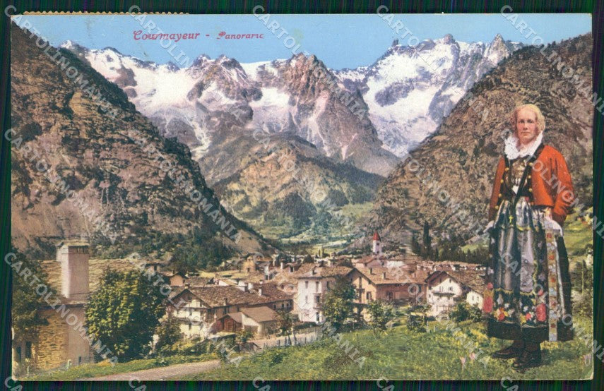Aosta Courmayeur Catena Monte Bianco Costumi cartolina MT3020 – fronte