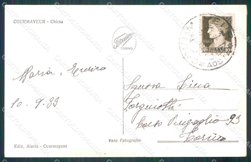 Aosta Courmayeur Foto cartolina MT3021 – retro