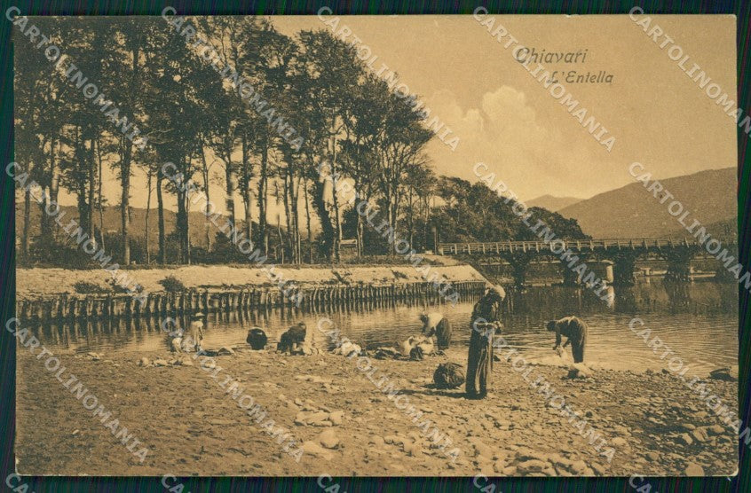 Genova Chiavari fiume Entella Lavandaie cartolina MT3047 – fronte