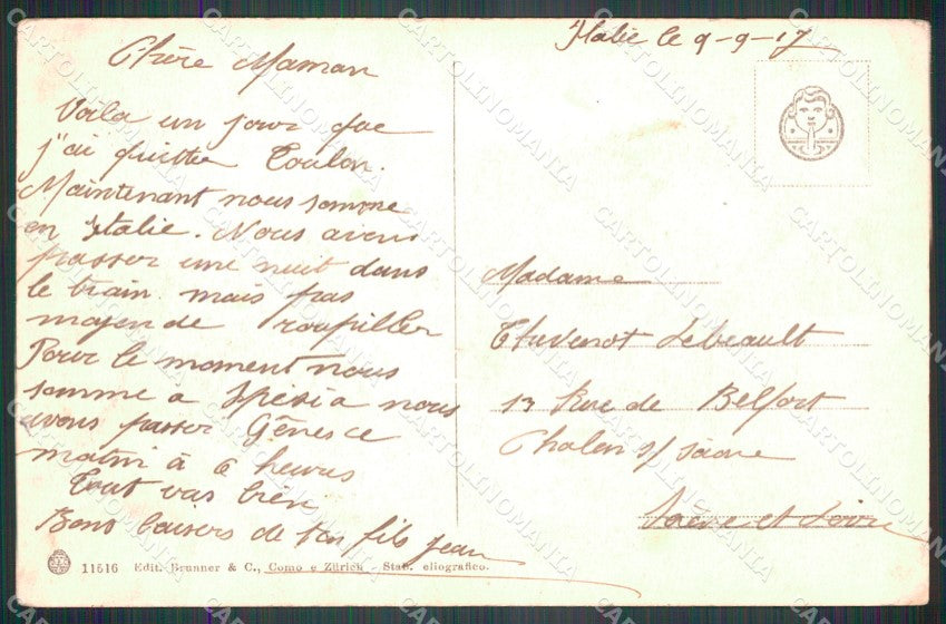 Genova Chiavari Santa Maria delle Grazie Carrozza cartolina MT3050 – retro