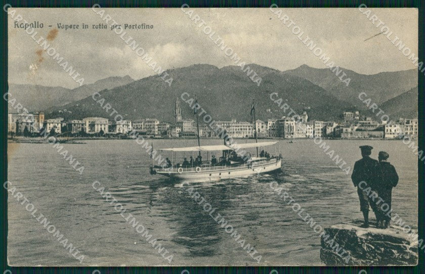 Genova Rapallo Vapore per Portofino MACCHIE cartolina MT3053 – fronte