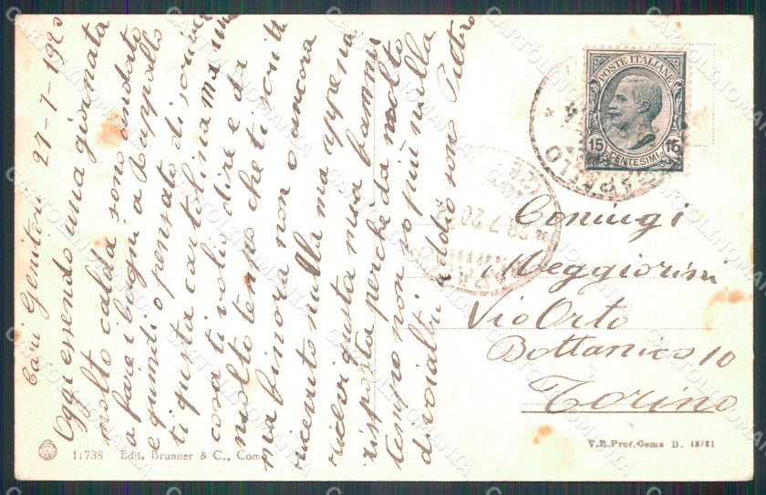 Genova Rapallo Vapore per Portofino MACCHIE cartolina MT3053 – retro