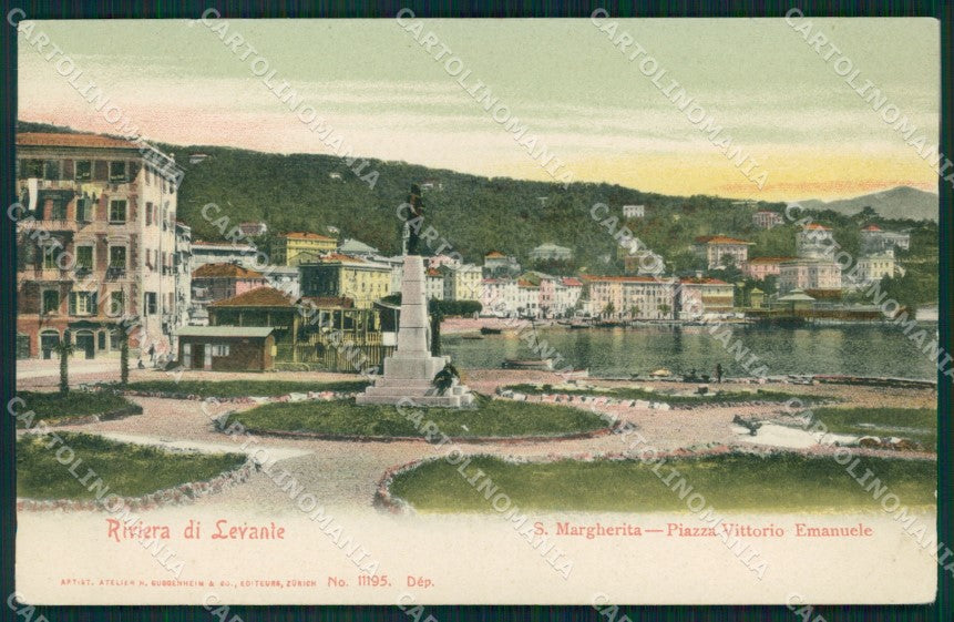 Genova Santa Margherita Piazza Vittorio Emanuele cartolina MT3069 – fronte