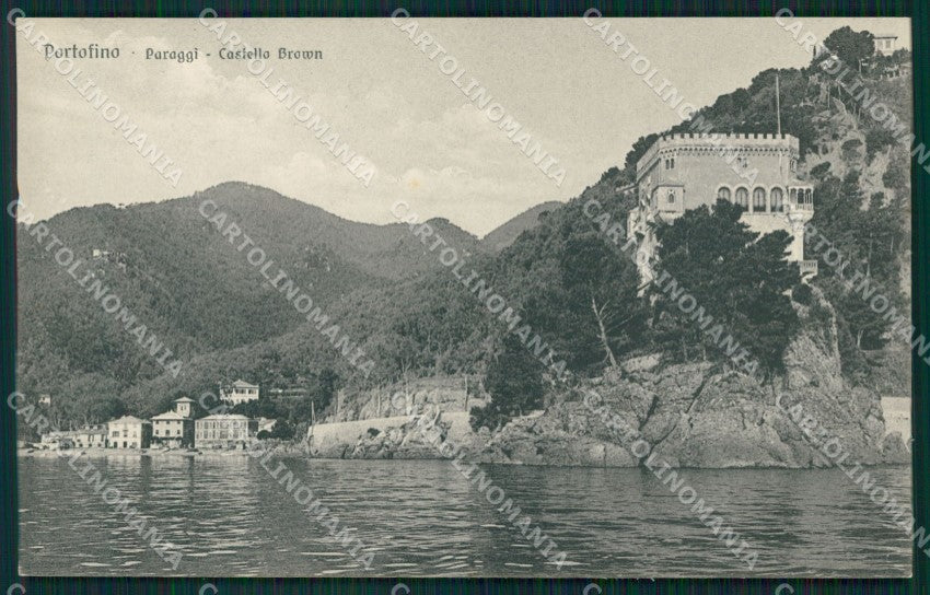 Genova Portofino Paraggi Castello Brown cartolina MT3071 – fronte