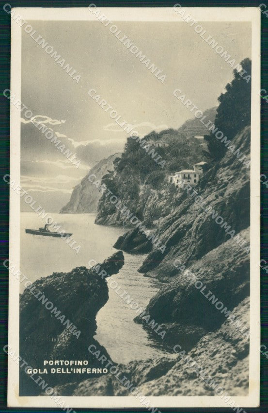 Genova Portofino Gola dell'Inferno PIEGHINE Foto cartolina MT3093 – fronte