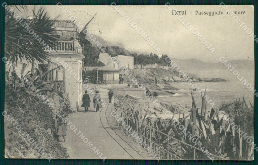Genova Nervi RIFILATA cartolina MT3105 – fronte