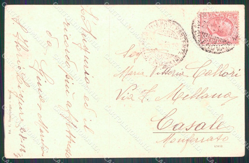 Genova Nervi Torre Groppallo Barche cartolina MT3107 – retro
