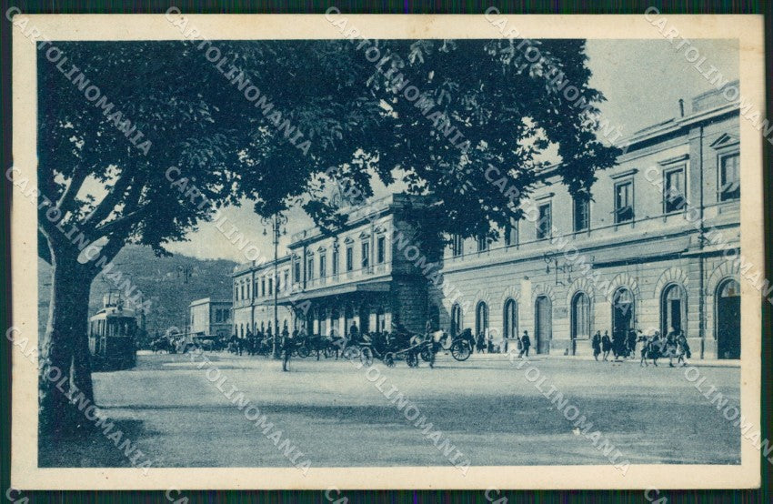 La Spezia città Stazione Tram Carrozze cartolina MT3127 – fronte