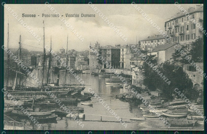 Savona città Darsena Vecchia Barche cartolina MT3142 – fronte
