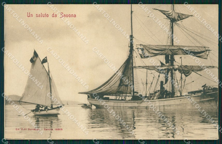 Savona città Barche SCOLLATA cartolina MT3147 – fronte
