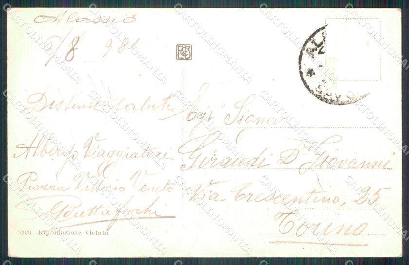 Savona Alassio Capo Mele PIEGA cartolina MT3182 – retro