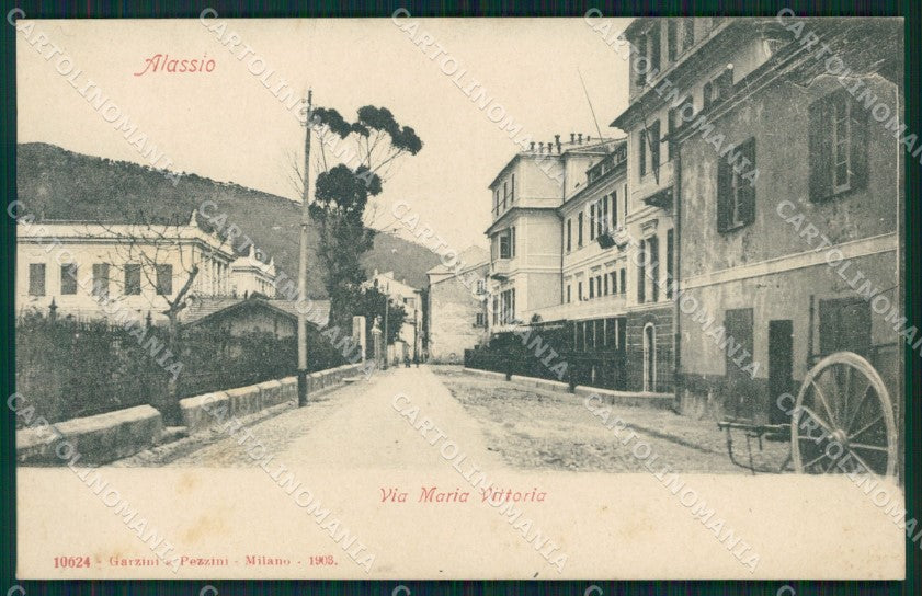Savona Alassio Via Maria Vittoria cartolina MT3224 – fronte