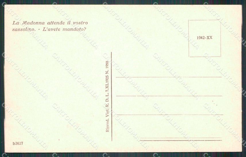 Savona Casa Madonna della Guardia dell'Opera Bambino Gesù cartolina MT3238 – retro