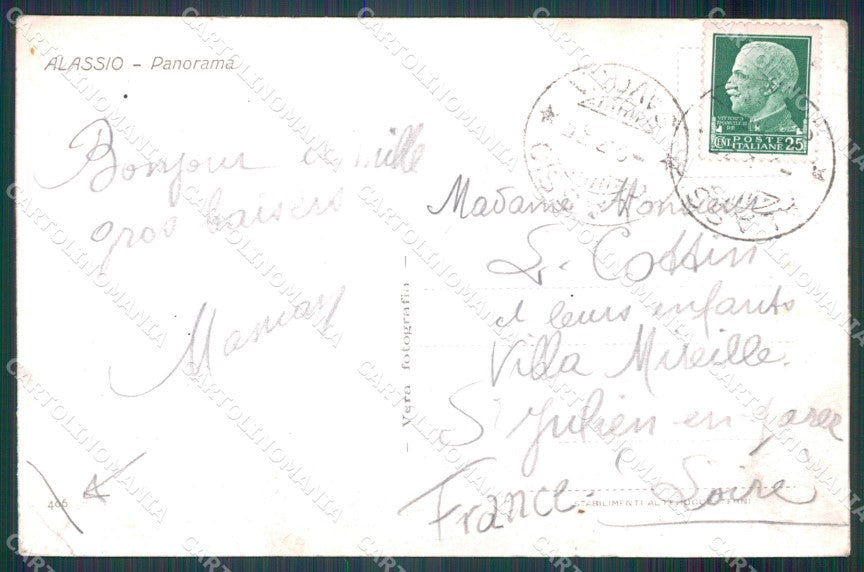 Savona Alassio PIEGA Foto cartolina MT3239 – retro