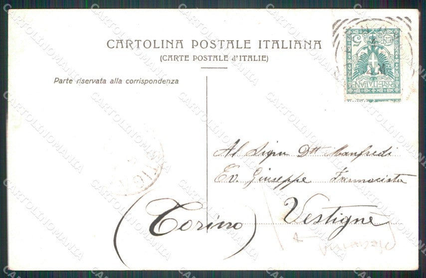 Genova città Molo Lucedio Corrazata PIEGHINA cartolina MT3252 – retro