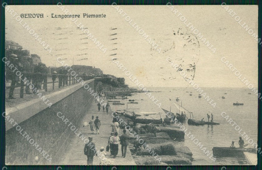 Genova città Lungomare Piemonte cartolina MT3264 – fronte