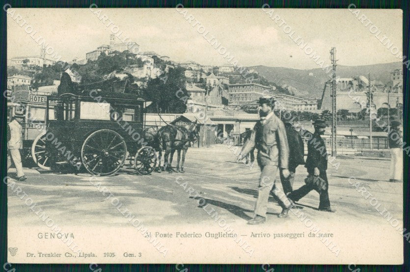 Genova città Ponte Federico Guglielmo Carrozza cartolina MT3271 – fronte
