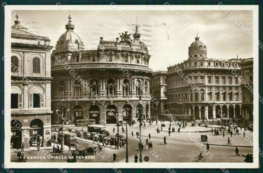 Genova città Piazza De Ferrari Tram Auto Foto cartolina MT3274 – fronte