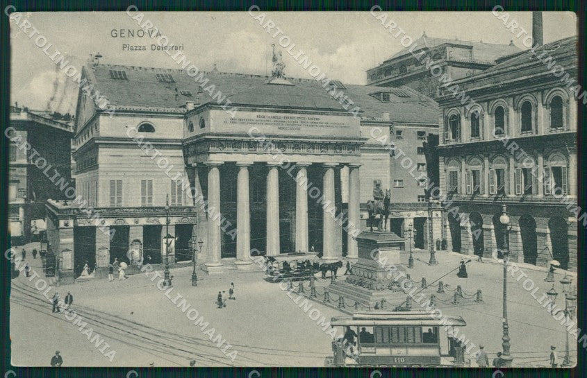 Genova città Piazza De Ferrari Tram cartolina MT3275 – fronte