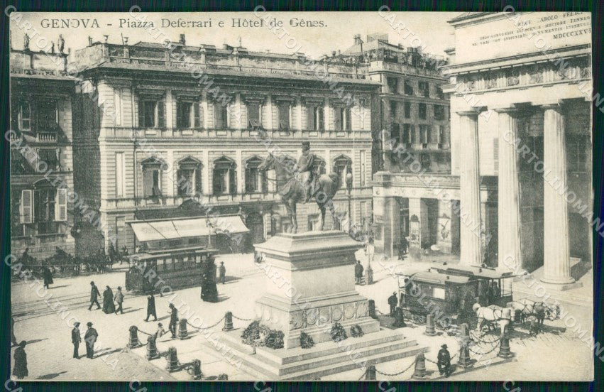 Genova città Piazza De Ferrari Tram cartolina MT3276 – fronte