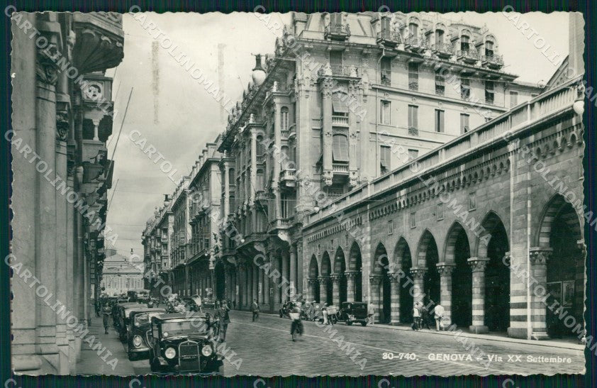 Genova città Via XX Settembre Auto Foto cartolina MT3278 – fronte