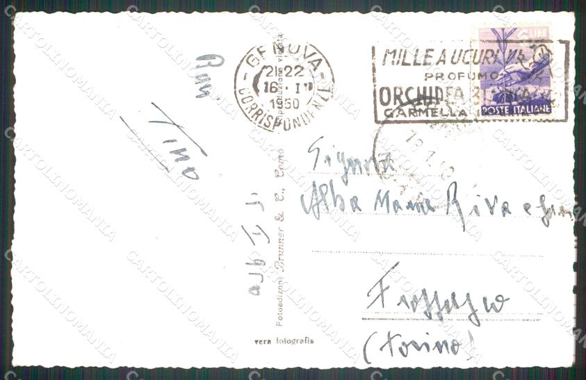 Genova città Via XX Settembre Auto Foto cartolina MT3278 – retro