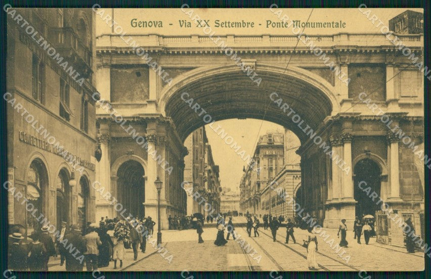 Genova città Via XX Settembre Ponte Monumentale cartolina MT3286 – fronte