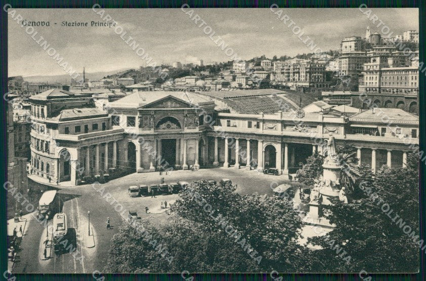 Genova città Stazione Principe Tram Auto cartolina MT3304 – fronte