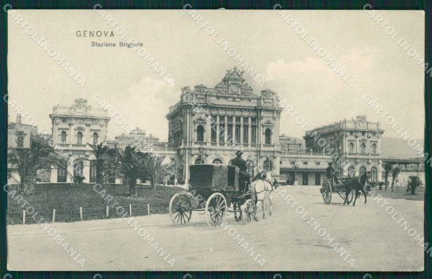 Genova città Stazione Brignole Carrozze cartolina MT3306 – fronte