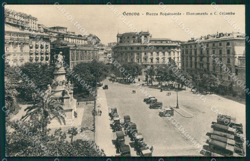 Genova città Piazza Acquaverde Auto cartolina MT3311 – fronte