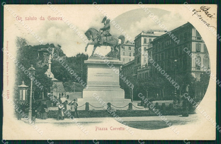 Genova città Piazza Corvetto cartolina MT3320 – fronte