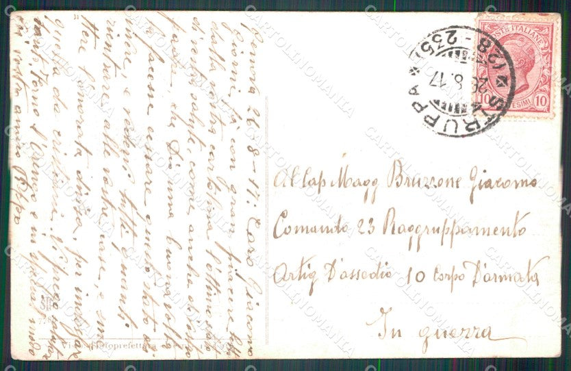 Genova città Piazza Caricamento Auto Diligenza cartolina MT3332 – retro