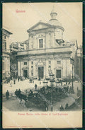Genova città Chiesa Sant'Ambrogio Carrozze cartolina MT3337 – fronte