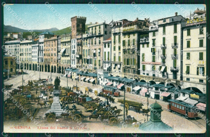 Genova città Piazza San Giorgio Carretti cartolina MT3385 – fronte