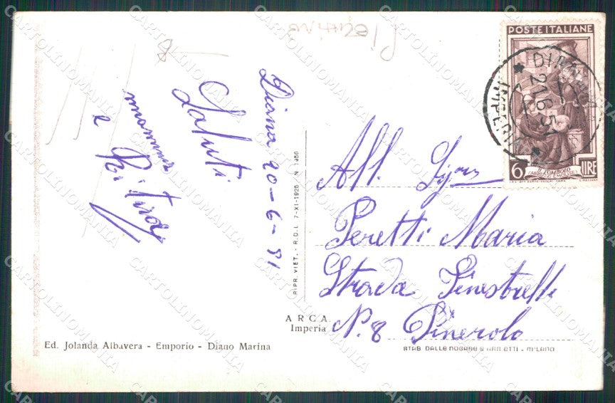 Imperia Diano Marina PIEGHINE cartolina MT3388 – retro