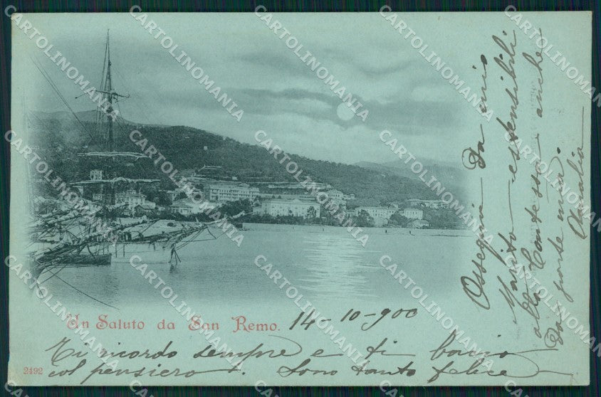 Imperia Sanremo Chiaro di Luna PIEGHINA cartolina MT3422 – fronte