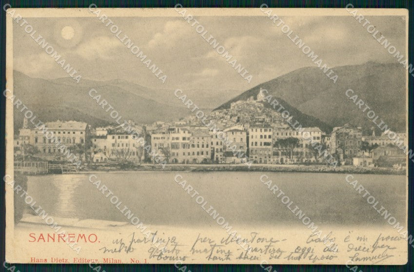 Imperia Sanremo Chiaro di Luna PIEGHINA cartolina MT3427 – fronte