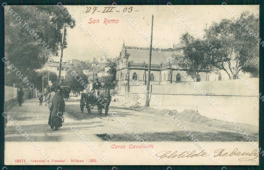 Imperia Sanremo Corso Cavallotti Carrozza cartolina MT3472 – fronte