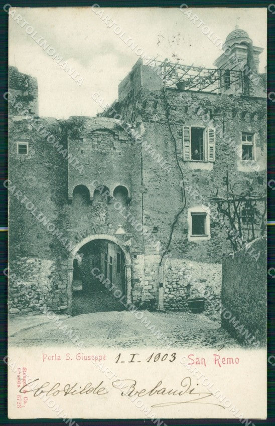 Imperia Sanremo Porta San Giuseppe PIEGA cartolina MT3477 – fronte
