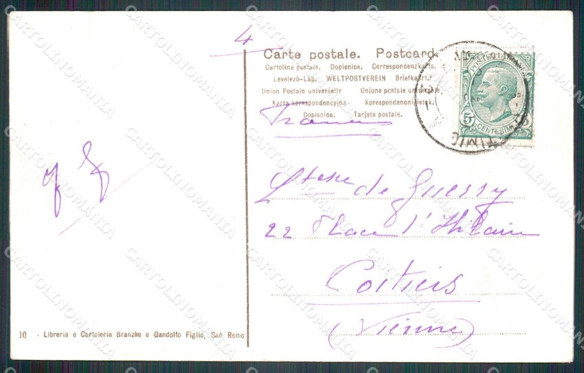 Imperia Sanremo Porta Candelieri cartolina MT3486 – retro