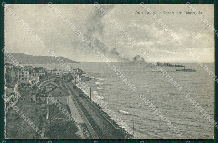 Imperia Sanremo Vapore per Montecarlo cartolina MT3504 – fronte