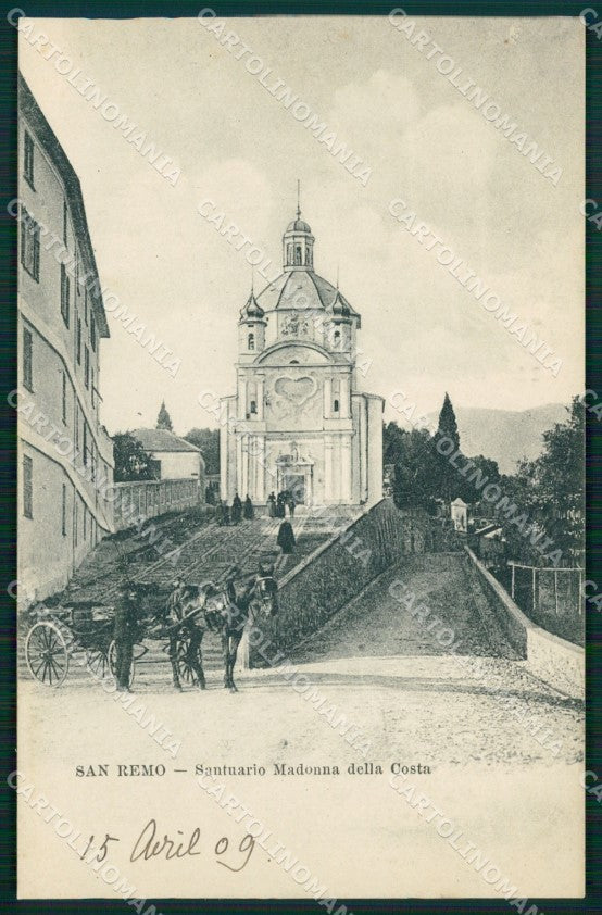 Imperia Sanremo Santuario Madonna della Costa Carrozza cartolina MT3510 – fronte