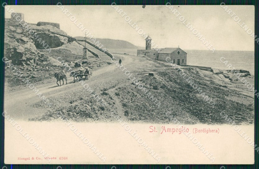 Imperia Bordighera Sant'Ampelio Carretto cartolina MT3523 – fronte