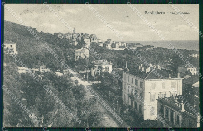 Imperia Bordighera Via Romana cartolina MT3530 – fronte