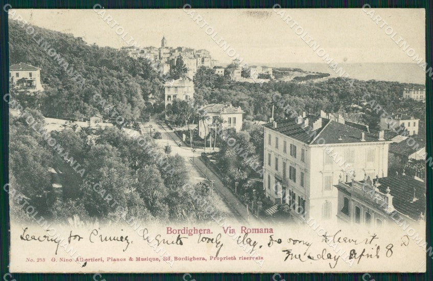 Imperia Bordighera Via Romana cartolina MT3541 – fronte